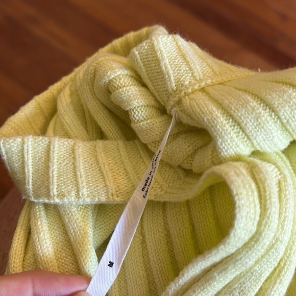 Anthropologie | Zadkine Ribbed Mock Neck Sweater Tank in Canary Yellow Size Med - Picture 8 of 10